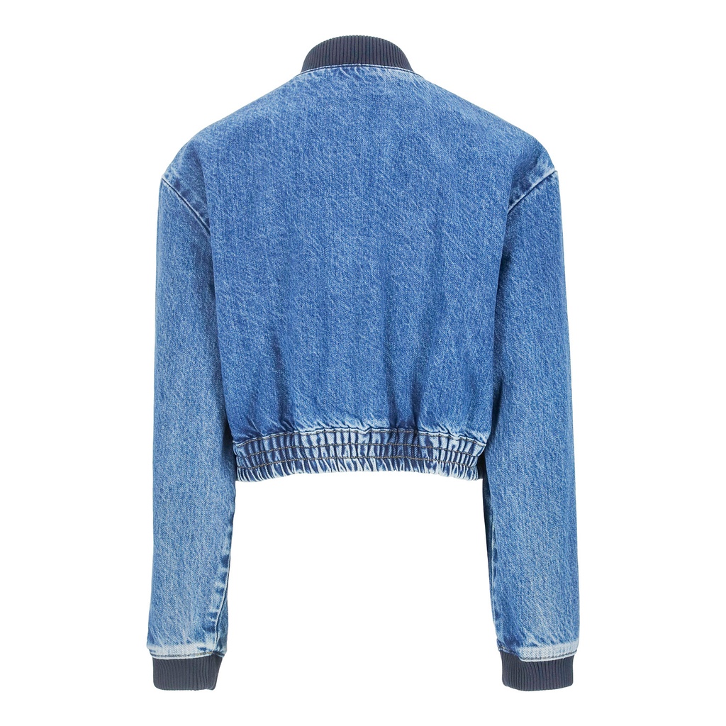 Workwear cropped jacket fille en jeans avec piping