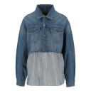 Regular jacket femme en jeans Bi-Matière   -KINDA