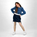 Blouse fille boutonnée avec volant et broderie anglaise