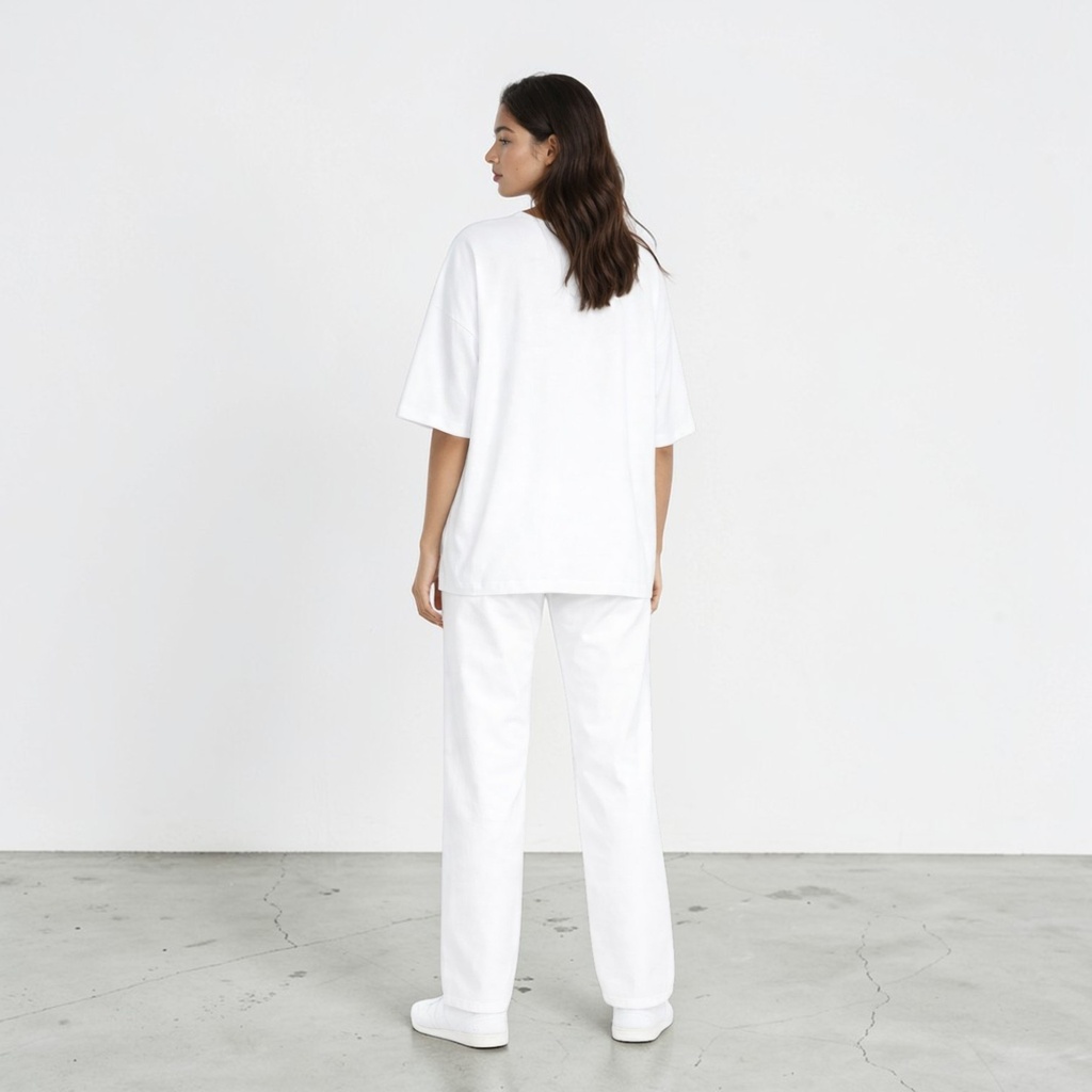 Sweat oversized femme manches courtes  اش قريبك للواد