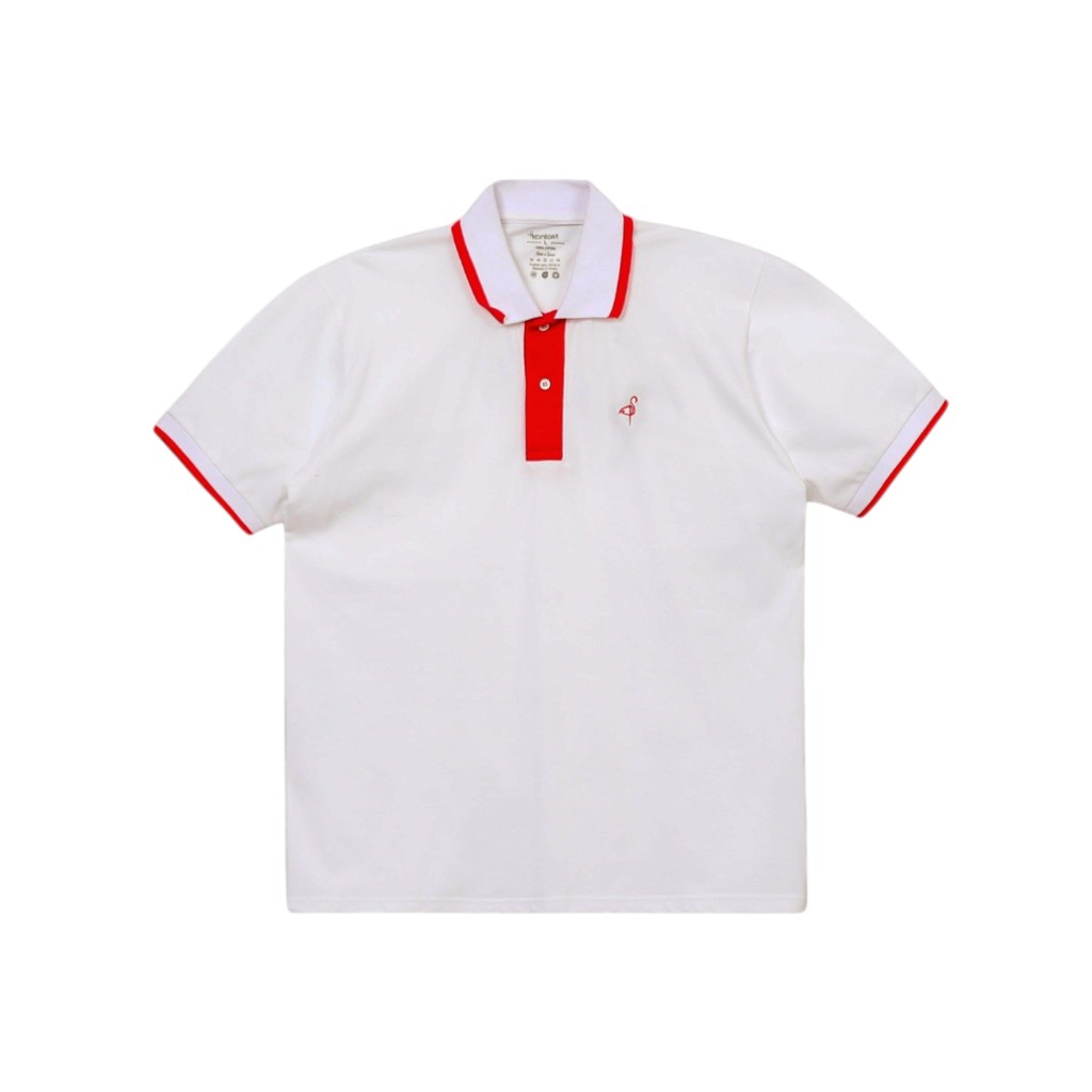 Polo homme manches courtes avec broderie et patte contrasté