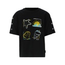 T-shirt fille manches courtes avec boutons pression  COQUILLAGES