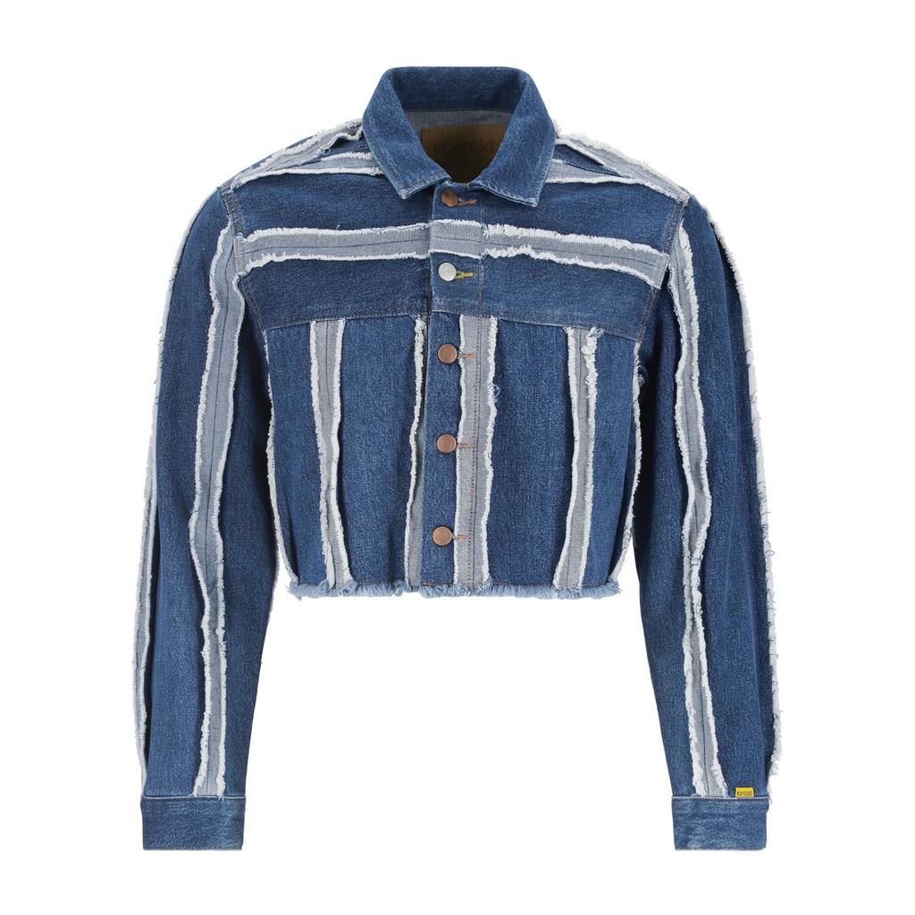 Veste bi-couleurs oversized unisexe en jeans UPCYCLING METHODS - TUNIS FASHION WEEK 2024