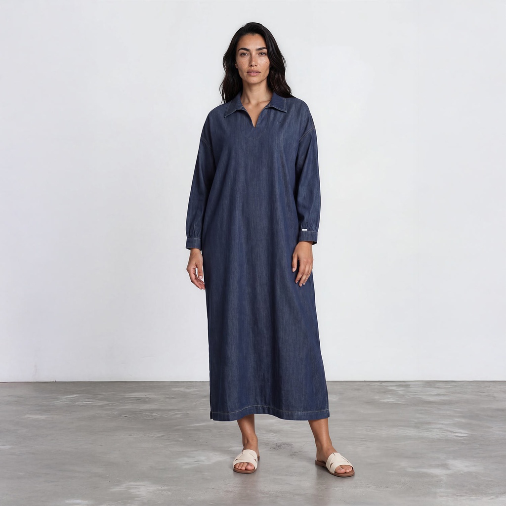 Robe jebba femme avec broderie en jeans