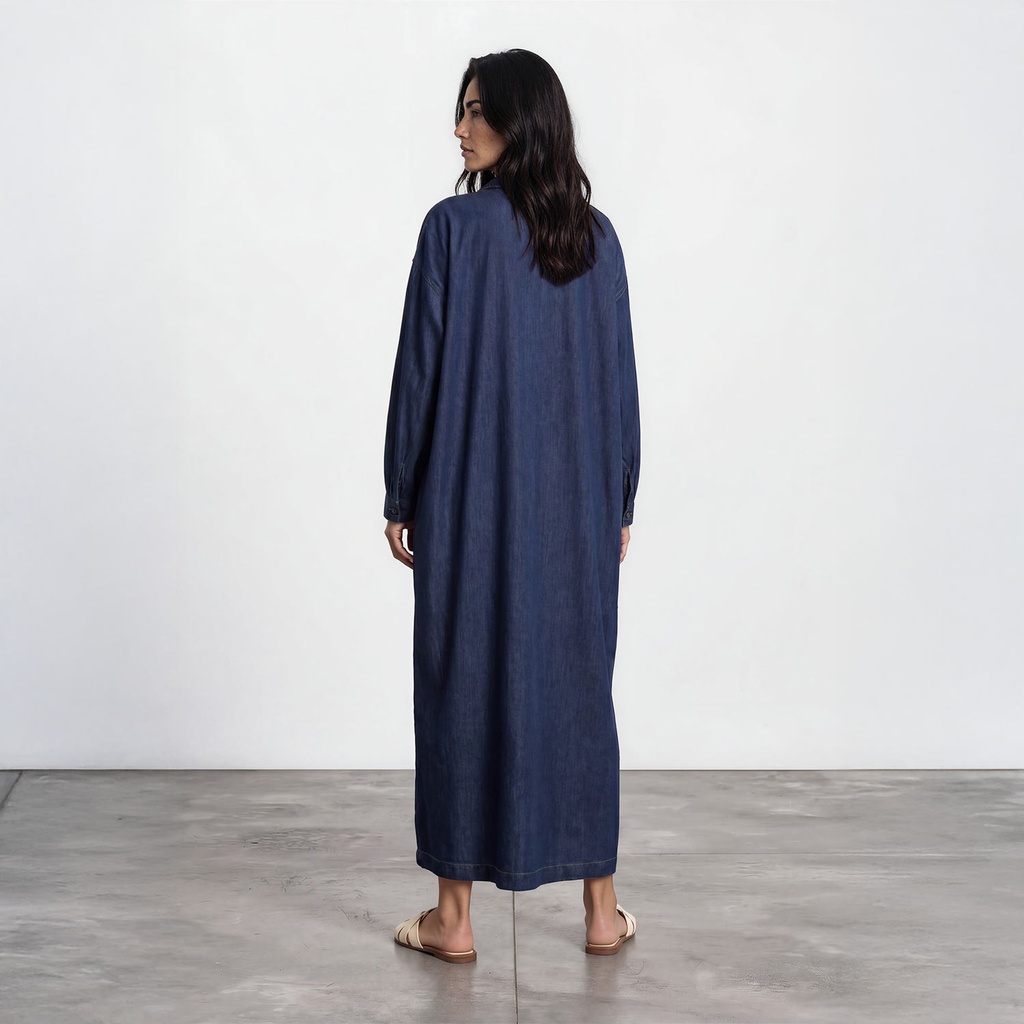 Robe jebba femme avec broderie en jeans