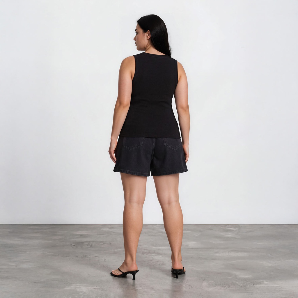 Top côtelé femme avec broderie