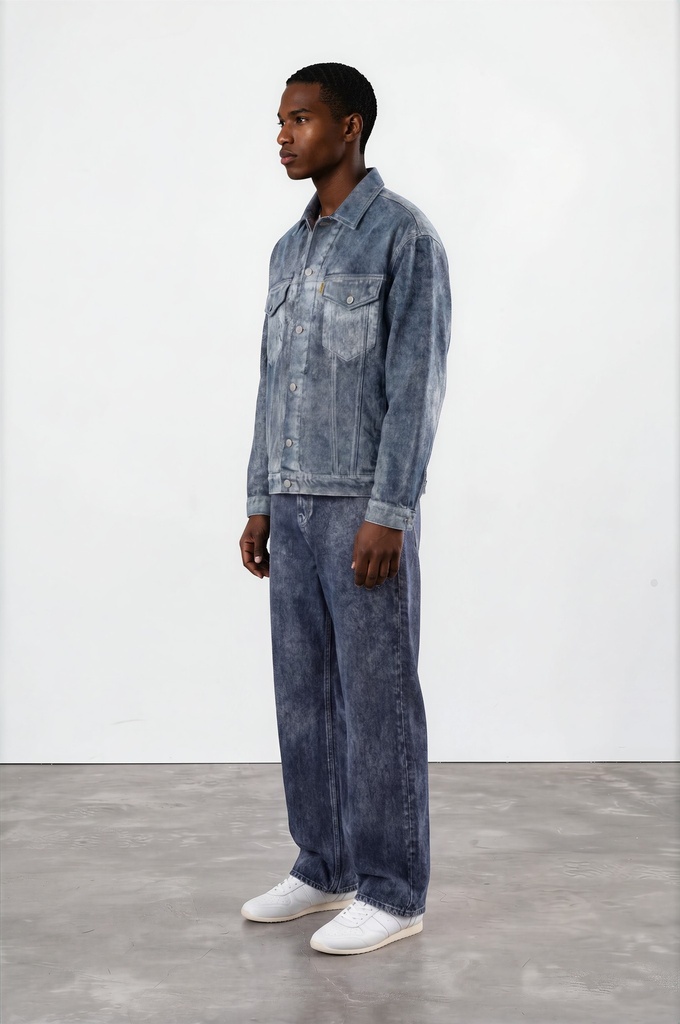 Veste oversized unisexe en jeans Heavy Used Effect - TUNIS FASHION WEEK 2024