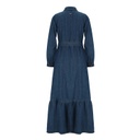 Robe chemise longue femme avec volants en lin