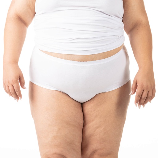 [05-010-20-027-K000-3XL] Slip taille haute grandes tailles en coton stretch (Blanc, 3XL)