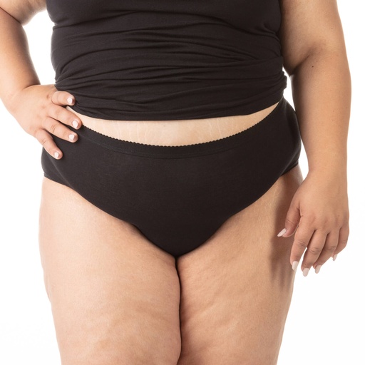 [05-010-20-027-K040-3XL] Slip taille haute grandes tailles en coton stretch (Noir, 3XL)