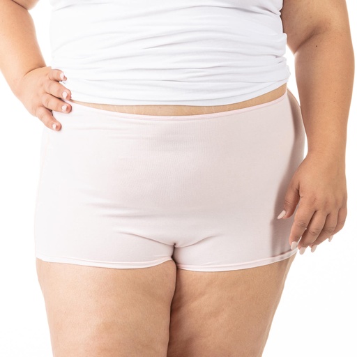 [05-010-11-011-K045-3XL] Culotte taille haute grandes tailles en coton stretch (Rose Clair, 3XL)