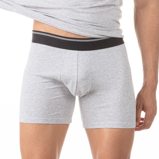 [05-010-06-016-K025-L] Boxer homme en coton stretch (Gris Chiné, L)