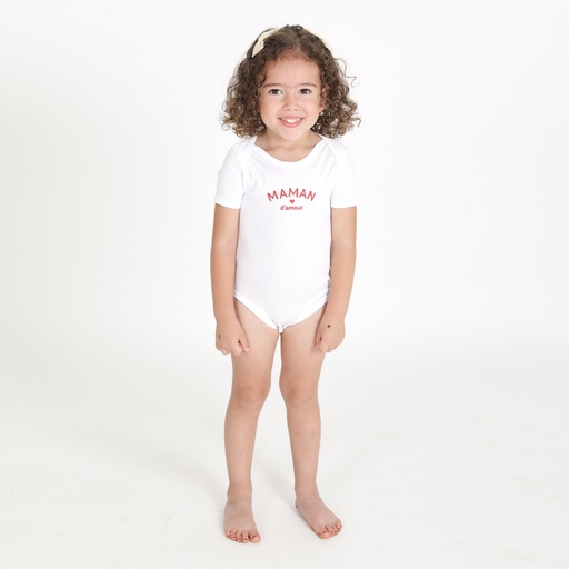 [05-010-03-038-K000-12M] Body bébé manches courtes MAMAN D’AMOUR (12M)