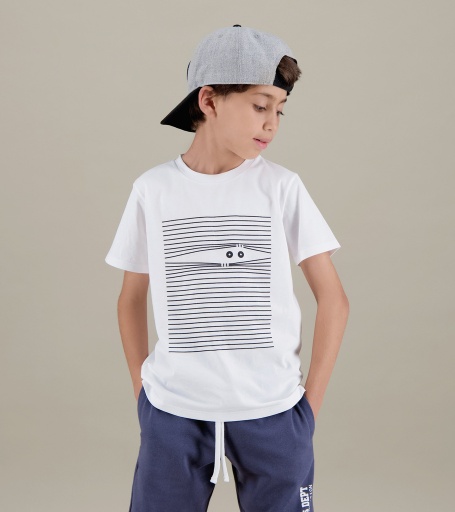 [05-010-02-351-K000-4A] T-shirt garçon manches courtes CLIN D’ŒIL (Blanc, 4A)