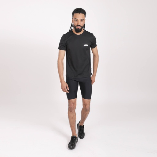 [05-010-02-426-K040-3XL] T-shirt de sport homme manches courtes avec logo (Noir, 3XL)