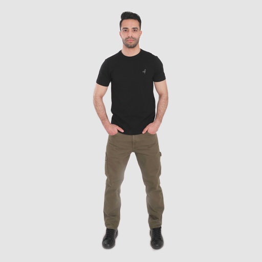 [05-010-02-427-K040-L] T-shirt homme manches courtes avec broderie (Noir, L)