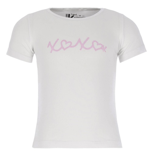 [05-010-02-466-K000-12A] T-shirt fille manches courtes XOXO (Blanc, 12A)