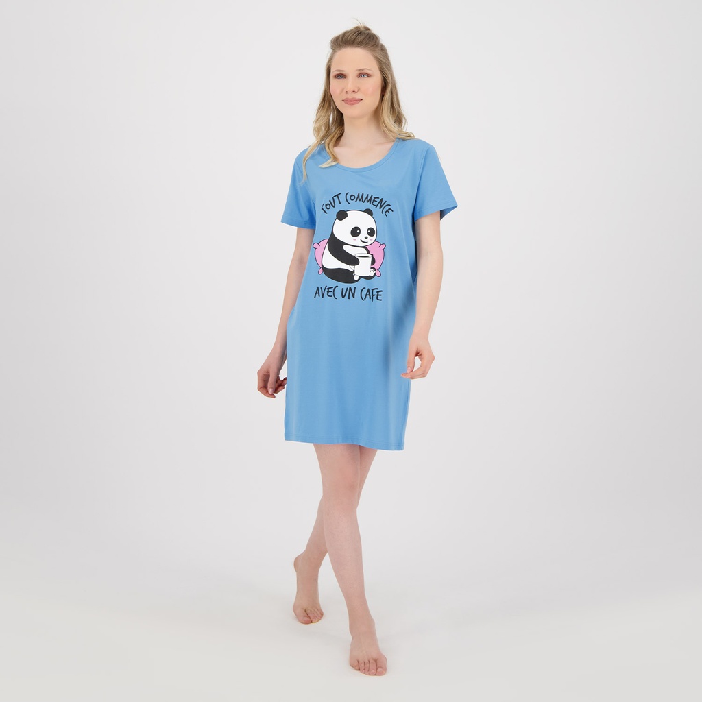 Robe de pyjama femme TOUT COMMENCE AVEC UN CAFE