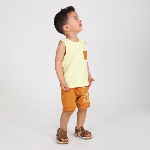 [05-010-18-044-K042-12M] Short bébé en molleton PETIT HERO (Orangé, 12M)