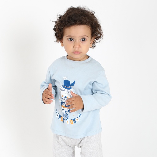 [05-010-02-509-K012-12M] T-shirt côtelé bébé manches longues LION SHOW (12M)