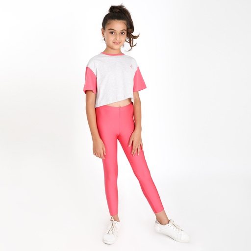 [05-010-37-008-K043-10A] Legging de sport fille avec logo (Rose, 10A)