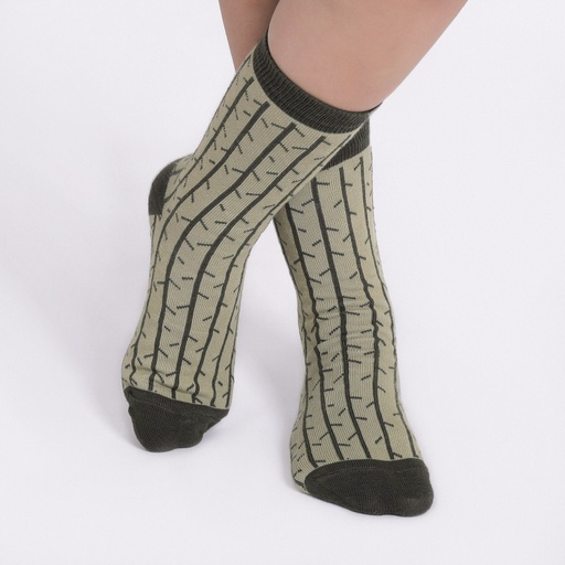 [05-010-110-007-K754-25-30] Chaussette unisexe junior imprimé CACTUS (25-30)