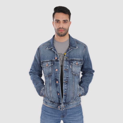 [01-010-10-043-K489-L] Regular jacket homme en jeans - KENZI (Jeans Bleu  Moyen, L)