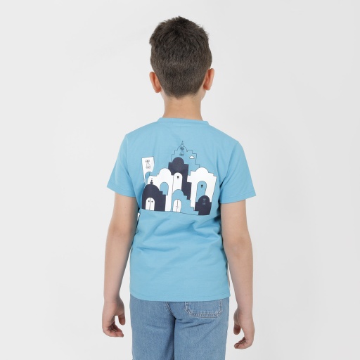 [05-010-02-233-K010-10A] T-shirt garçon manches courtes bi-couleurs avec poche SIDI BOU SAID (10A)