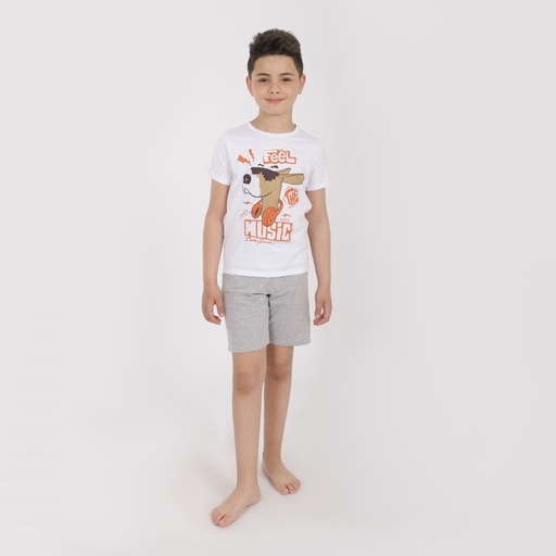[05-010-71-014-K476-10A] Ensemble garçon manches courtes et short FEEL THE MUSIC (10A)