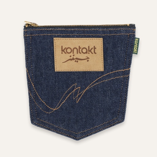 [01-010-116-001-K490-U] Porte monnaie en jeans (Jeans  Bleu Foncé)