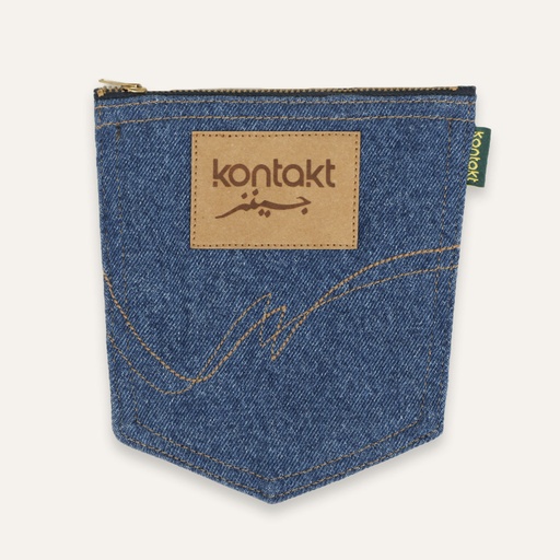 [01-010-116-001-K489-U] Porte monnaie en jeans (Jeans Bleu  Moyen)