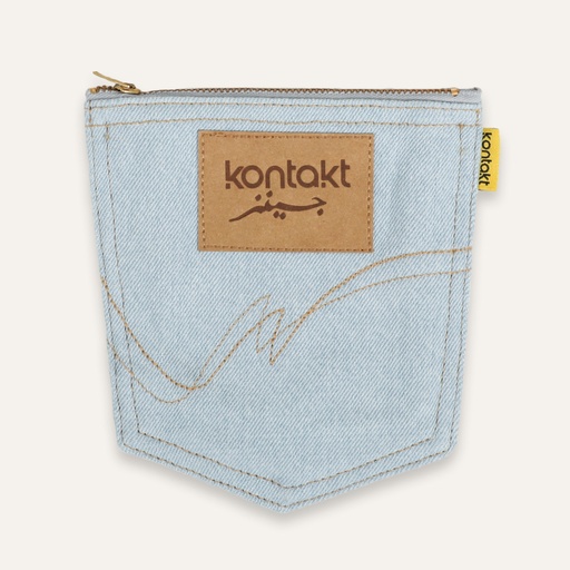 [01-010-116-001-K412-U] Porte monnaie en jeans (Jeans  Bleu Clair)