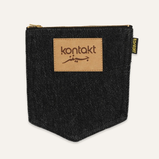 [01-010-116-001-K523-U] Porte monnaie en jeans (Jeans Gris Foncé)