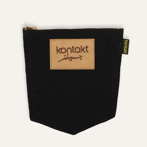 [01-010-116-001-K160-U] Porte monnaie en jeans (Jeans  Noir)