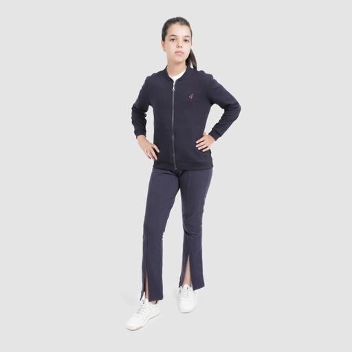 [05-010-90-010-K015-10/12A] Bombers zippé fille avec broderie (Bleu Marine, 10/12A)