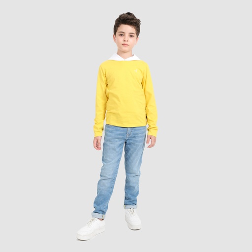 T-shirt garçon manches longues avec capuche