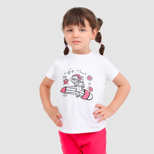 [05-010-02-284-K000-12/18M] T-shirt bébé manches courtes SPACE GIRL (12-18M)