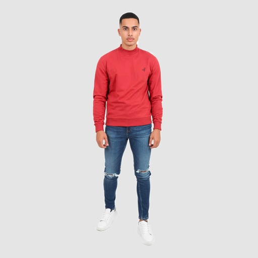 Sweat homme col cheminé avec broderie