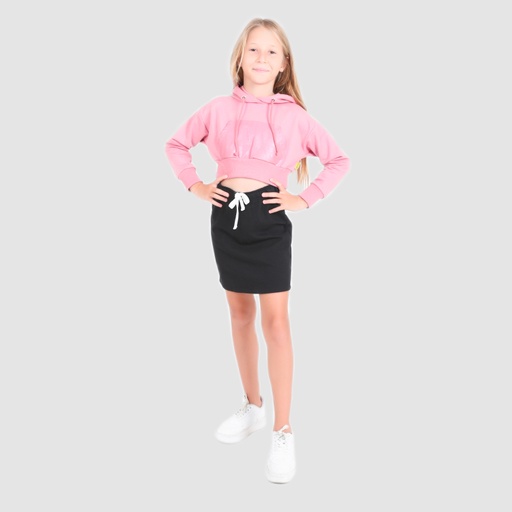 Jupe fille avec cordon en molleton