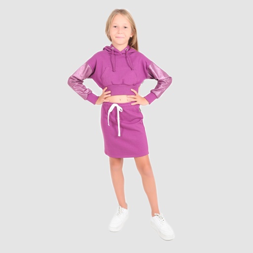 Jupe fille avec cordon en molleton