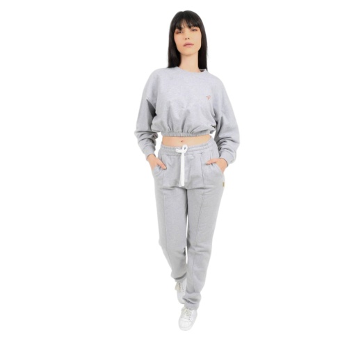 [05-010-65-043-K025-L] Jogger chino femme avec poches italiennes (Gris Chiné, L)