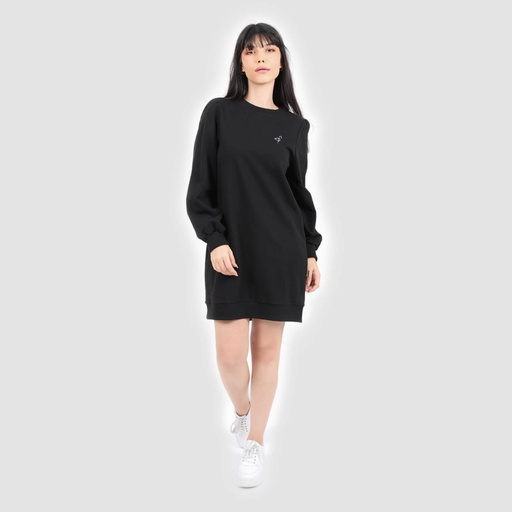 [05-010-91-009-K040-L] Robe sweat femme avec broderie (Noir, L)
