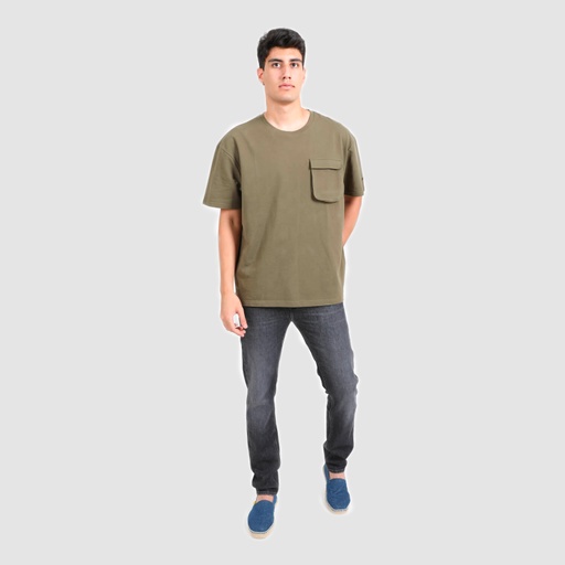 T-shirt oversized homme manches courtes avec poche soufflet