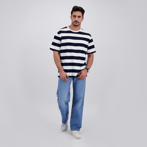 T-shirt oversized homme rayé manches courtes
