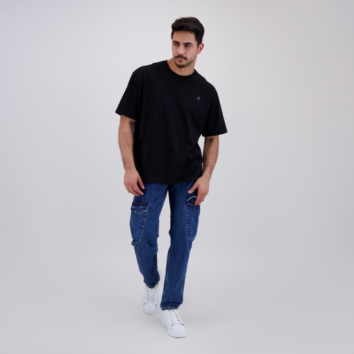 [05-010-02-567-K040-L] T-shirt oversized homme manches courtes (Noir, L)