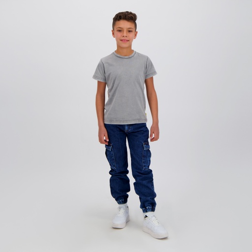 [05-010-02-571-K901-10/12A] T-shirt unisexe enfant délavé (Gris délavé, 10/12 A)