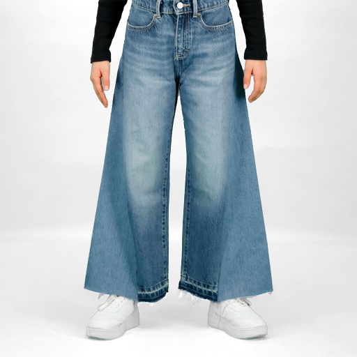 Wide leg jeans unisexe bicouleurs