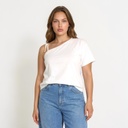 T-shirt femme manche dénudé avec broderie
