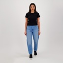 T-shirt côtelé sur taille femme manches courtes