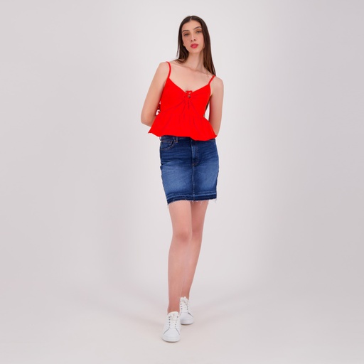 [05-010-59-013-K042-L] Top femme avec volant (Orangé, L)